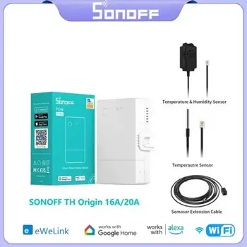 SONOFF TH Pôvodu Prepínač WIFI Smart Home Regulátor Teploty, Vlhkosti Monitor Prepínač 20A Max TH10/16 Upgrade Verzia Pre Alexa