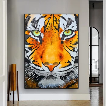 Tiger Moderné Plátno Interiérové Maľby Vytlačí Zvierat Farebné Estetické Osobné Múr Umenia Plagátu Obrázky Miestnosti Dekorácie