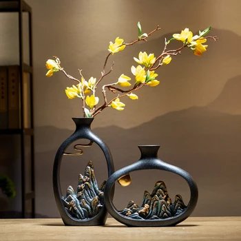Tvorivosť Japonskom štýle feng shui bohatstvo váza office Obývacia izba stolové dekorácie, vázy pre domova Príslušenstvo Art darček