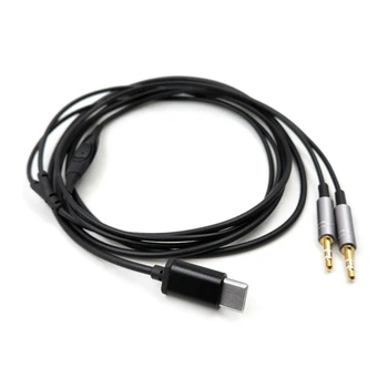TYP C pre Dvojité 2,5 mm Headset Kábel s Mikrofónom pre 1More H1707 HE400i Headset W3JD