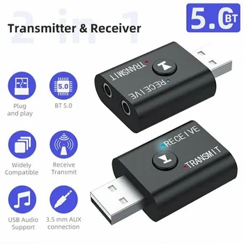 USB Bluetooth5.0 Prijímač, Adaptér AUX 3,5 mm Audio Bezdrôtový Vysielač Dlhé Pracovné Nízka Spotreba AptX Pre Automobily Audio Codec