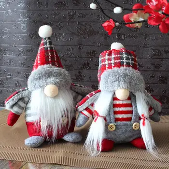 Vianočné Dekorácie Doll Opakovane Vianočné Bábika Široké Uplatnenie Nový Rok Darčeky Roztomilý Pléd, Tlač Vianočný Trpaslík Ornament