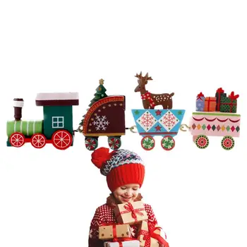 Vianočný Vlak Ozdoby Vianočné Express Vlak Tabuľka Drevené Dekorácie Nastaviť Vianočný Stôl Dekor Sezónne Ozdoby Vlak
