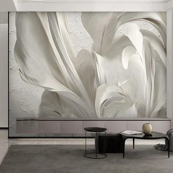 Vlastné Nálepky Nástenné Maľby Nordic Štýl 3D Reliéf Lily Petal Geometrie nástenná maľba, Spálne, Obývacia Izba Gauč TV Tapetu Pozadia