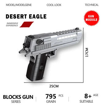 Vojenské Bloky Zbrane Desert Eagle Model Stavebné kamene, Tehly Montáž Zbraň STRIEĽA Armády Zbraň Klasické Hračky Pre Chlapcov Dary