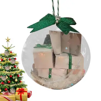 Vtipné Vianočné Darčeky Ornament Transparentné Fillable Čačky Festival Jasné Visí Loptu DIY Zavesiť Prívesok Na Vianoce Svadba