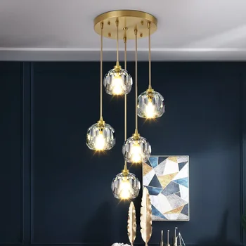 Všetky Medi Svetlo Luxusné Nordic Jedáleň Jedáleň-Izba Lampa Tri-Hlavy Moderný Minimalistický Krištáľové Lampy Minimalistický Tvorivé Jeden
