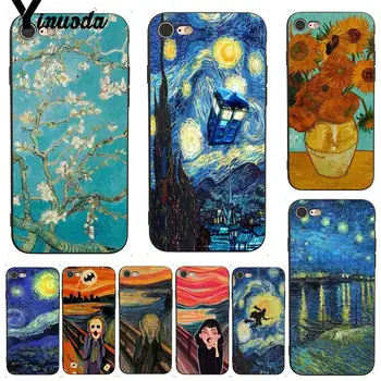 Yinuoda Pre iphone 7 6 X Prípade Kričať o Munch Van Gogha, Hviezdna Noc Dominantné Telefón puzdro pre iPhone 7 X 6 6 8 Plus X 5 5S SE 5C