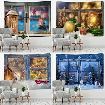 Šťastné a veselé Vianoce, Vianočné atmosféru, tlačený vzor gobelín domov obývacej izby, spálne dekorácie gobelín