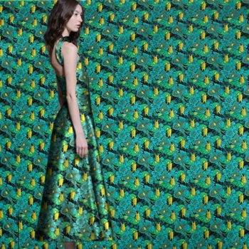 Žakárové Brocade, Textílie, Smaragdovo Zelená Plastický Jeseň Zima Zákopy Srsti Šaty Oblečenie Móda Silnej Tkaniny Diy Šitie Handričkou